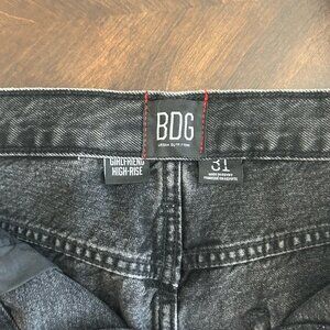BDG Distressed Black Denim Shorts Girlfriend High Rise Size 31